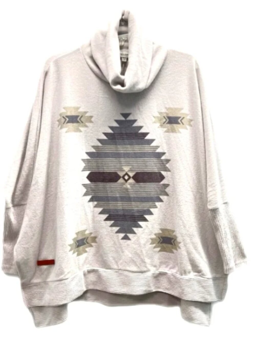 SIMPLY SOUTHERN Aztec Southwest Turtleneck Poncho Top Sleeves OSFM COZY